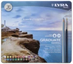 Ξυλομπογιές Lyra Graduate Ακουαρέλλας Μεταλλική Κασετίνα 24τμχ.