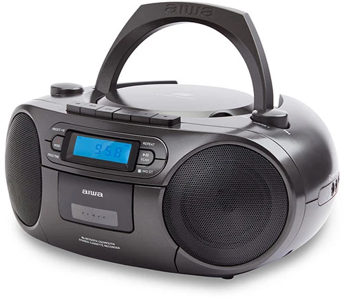 AIWA PORTABLE CD/MP3/USB/TAPE/BT WITH FM PLL RADIO BLACK