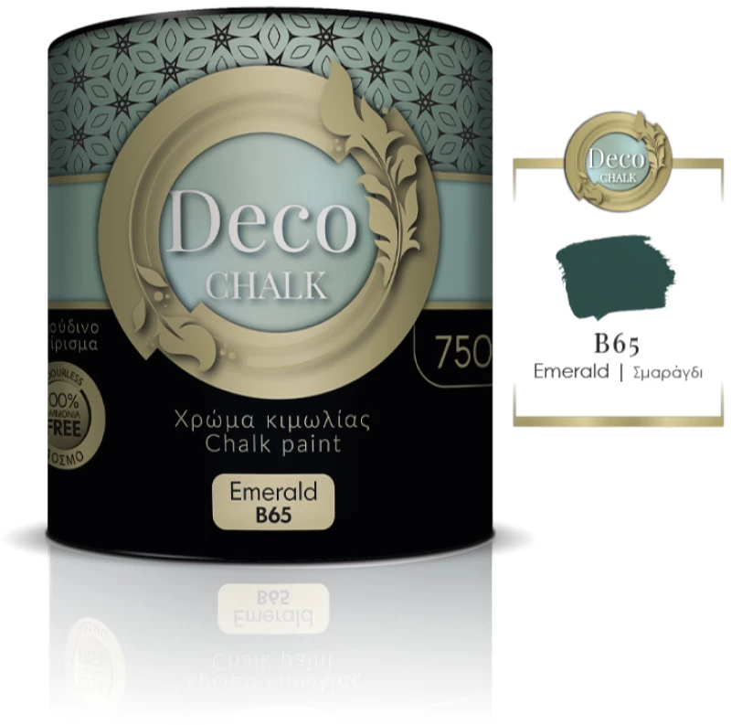 Χρώμα κιμωλίας νερού Deco Chalk Paint 750ml - B65 Σμαράγδι