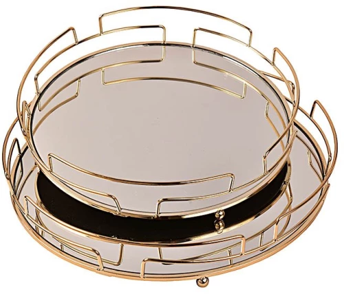 Δίσκοι μεταλλικοί Σετ 2  Διαστάσεις 35cm & 30 cm  Gold