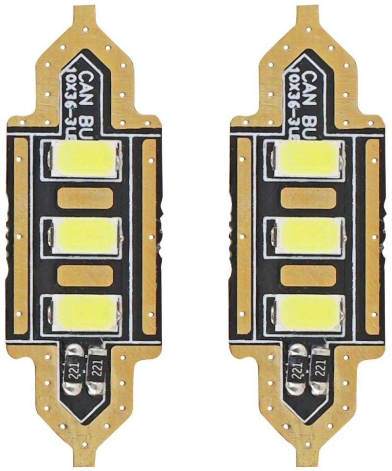 ΛΑΜΠΑΚΙΑ ΠΛΑΦΟΝΙΕΡΑΣ 36mm 12V 5.600K 3xSMD 5730 LED AMIO - 2 ΤΕΜ. 01449/AM