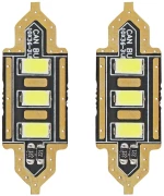 ΛΑΜΠΑΚΙΑ ΠΛΑΦΟΝΙΕΡΑΣ 36mm 12V 5.600K 3xSMD 5730 LED AMIO - 2 ΤΕΜ. 01449/AM
