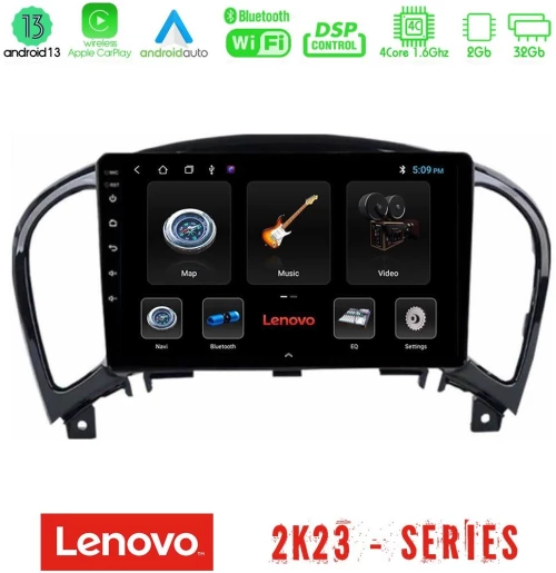 Lenovo Car Pad Nissan Juke 4Core Android 13 2+32GB Navigation Multimedia Tablet 9" U-LEN-NS0755