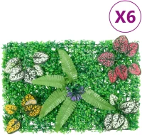 vidaXL Φράχτης 6 τεμ. Πράσινος 40 x 60 εκ. από Τεχνητό Φυτό 366638