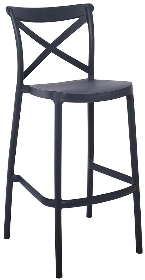 Σκαμπό Bar Με Πλάτη DESTINY Ανθρακί PP 50x53x75/108cm