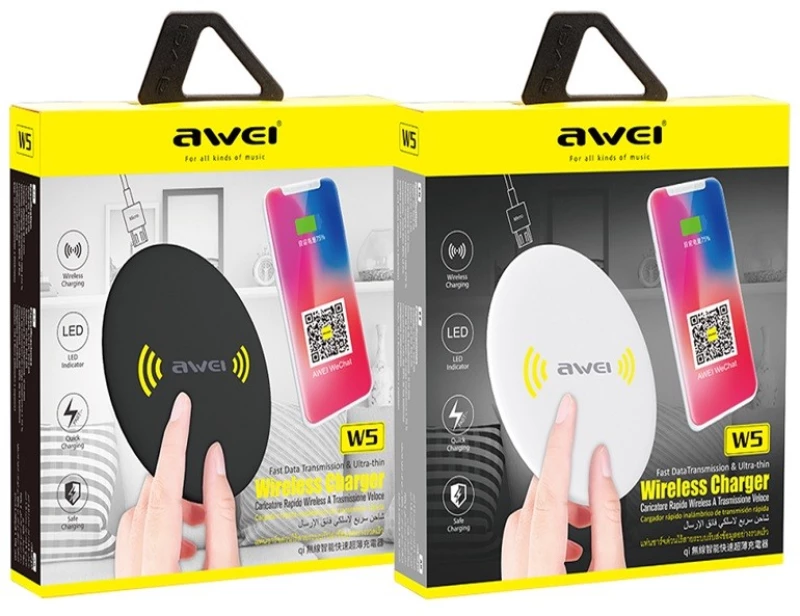 AWEI WIRELESS CHARGER W5_ΑΣΠΡΟ