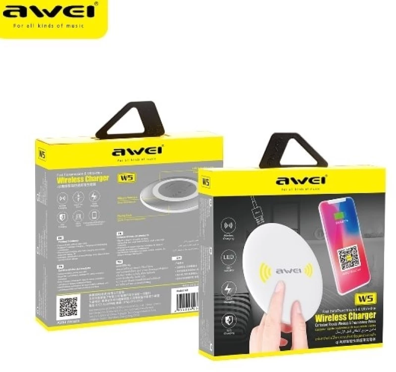 AWEI WIRELESS CHARGER W5_ΑΣΠΡΟ