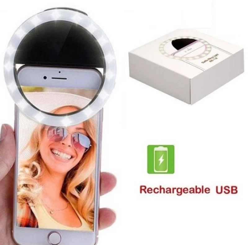 RK-12 White Επαναφορτιζόμενο LED Selfie RING LIGHT