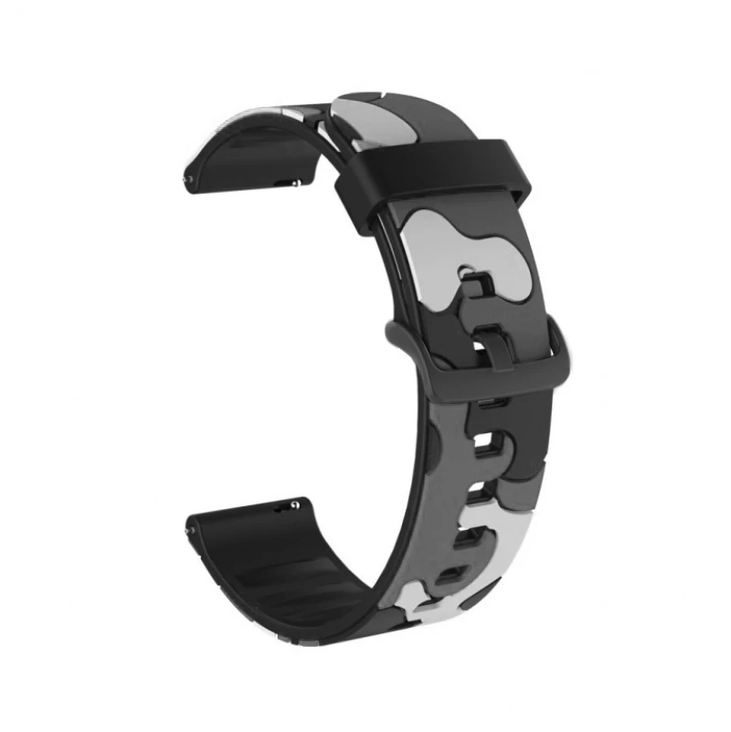 111.0484 Λουράκι Σιλικόνης (Amazfit GTR 42mm) ARMY 3D BLACK AND GREY