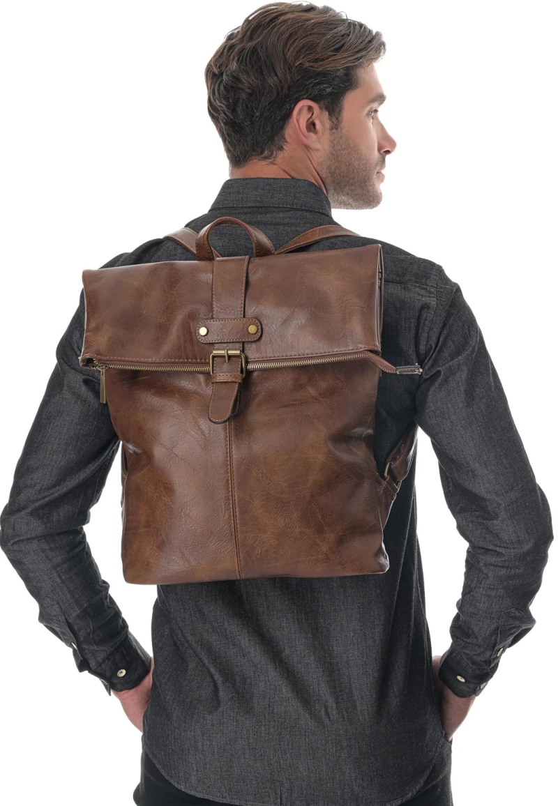 ΤΣΑΝΤΑ ΠΛΑΤΗΣ UNISEX 23878_ΚΑΦΕ