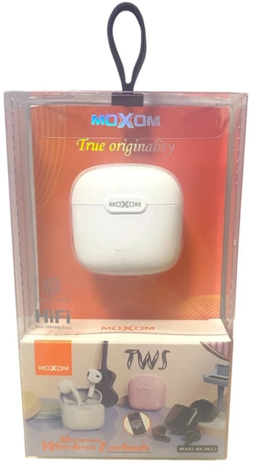 MOXOM MX-TW23 In-ear Bluetooth Handsfree Ακουστικά με Θήκη Φόρτισης Λευκά