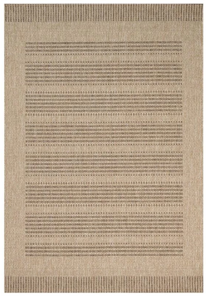 Χαλί μηχανής Ψάθα Ethnik 203607c Brown Caramel Beige New Plan 160x230