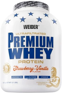 Weider Premium Whey Protein [2300 Γραμμάρια] Φράουλα και βανίλια