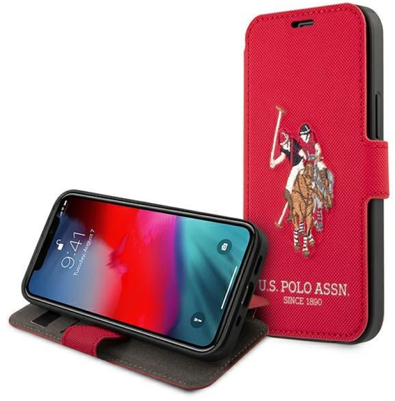 US Polo USFLBKP12LPUGFLRE iPhone 12 Pro Max 6.7 red / red book Polo Embroidery Collection