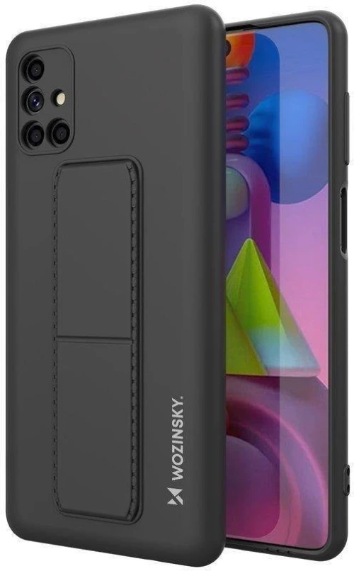Wozinsky Kickstand Case silicone stand cover for Samsung Galaxy M51 black