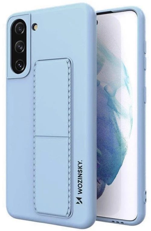 Wozinsky Kickstand Case Silicone Stand Cover for Samsung Galaxy S21 + 5G Light Blue