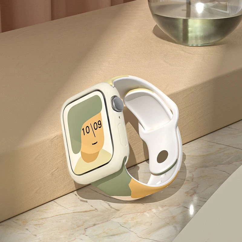 Strap Moro Band For Apple Watch 7 / SE / 5/4/3/2 (45mm / 44mm / 42mm) Silicone Strap Watch Bracelet Pattern 1