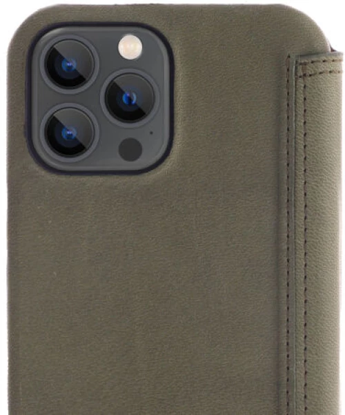 Minim (MM-10341) Minim Book Case - Dark Olive, Apple iPhone 13 Pro Max