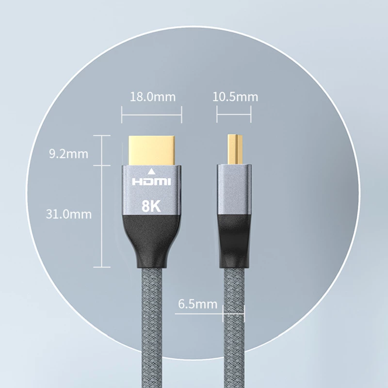 Wozinsky HDMI cable 2.1 8K 60 Hz 48 Gbps / 4K 120 Hz / 2K 144 Hz 5m silver (WHDMI-50)