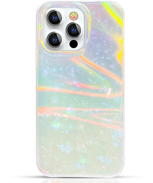 Kingxbar Shell Series luxury elegant phone case for iPhone 13 Pro pearl-mint