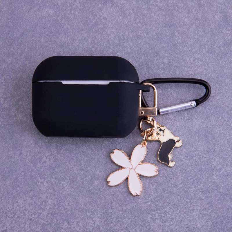 Airpods / Airpods 2 case black with pendant