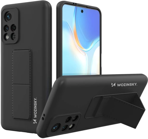 Wozinsky Kickstand Case Silicone Stand Cover for Xiaomi Redmi 10 Black