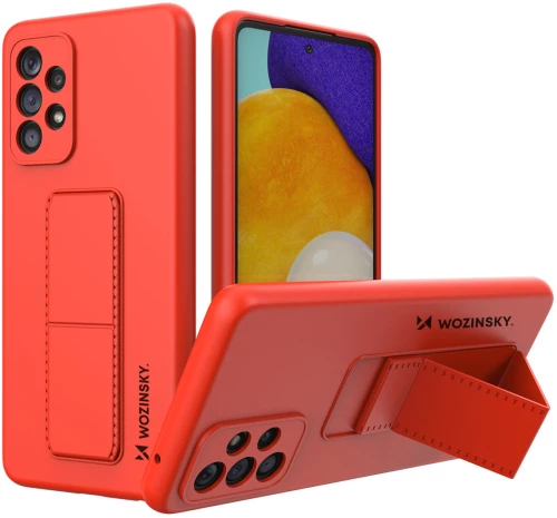 Wozinsky Kickstand Case silicone stand cover for Samsung Galaxy A73 red