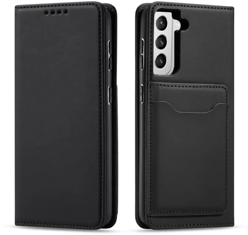Magnet Card Case for Samsung Galaxy S22 + (S22 Plus) Pouch Wallet Card Holder Black