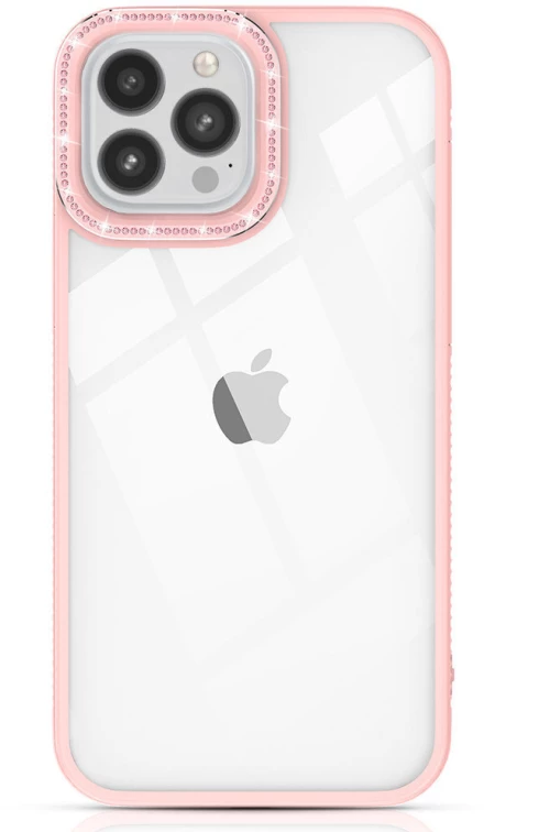 Kingxbar Sparkle Series case iPhone 13 Pro with crystals back cover pink