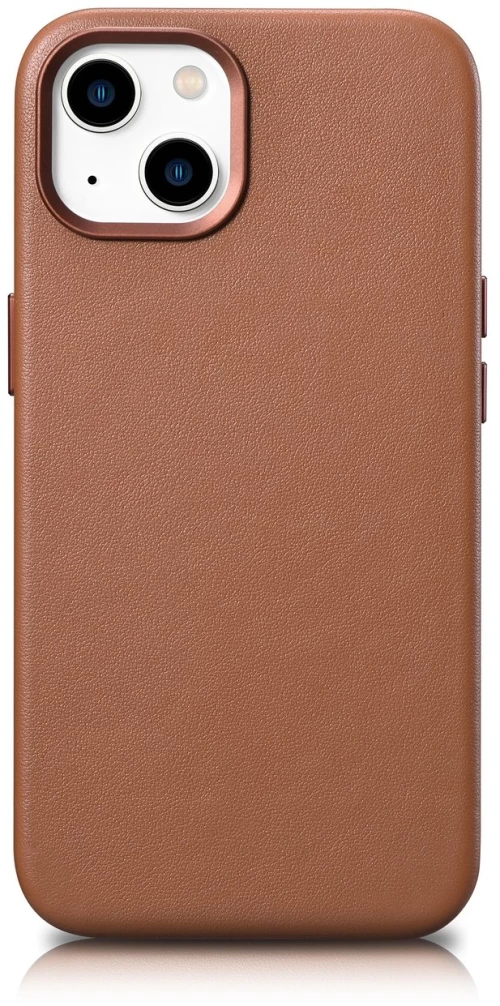 iCarer Case Leather Case Cover for iPhone 14 Brown (WMI14220705-BN) (MagSafe Compatible)