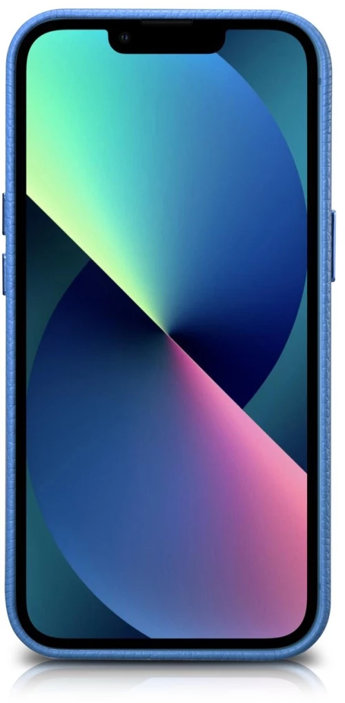 iCarer Litchi Premium Leather Case iPhone 14 Plus Magnetic Leather Case with MagSafe Light Blue (WMI14220711-LB)