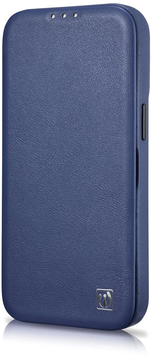 iCarer CE Premium Leather Folio Case iPhone 14 Plus Magnetic Flip Leather Folio Case MagSafe Blue (WMI14220715-BU)