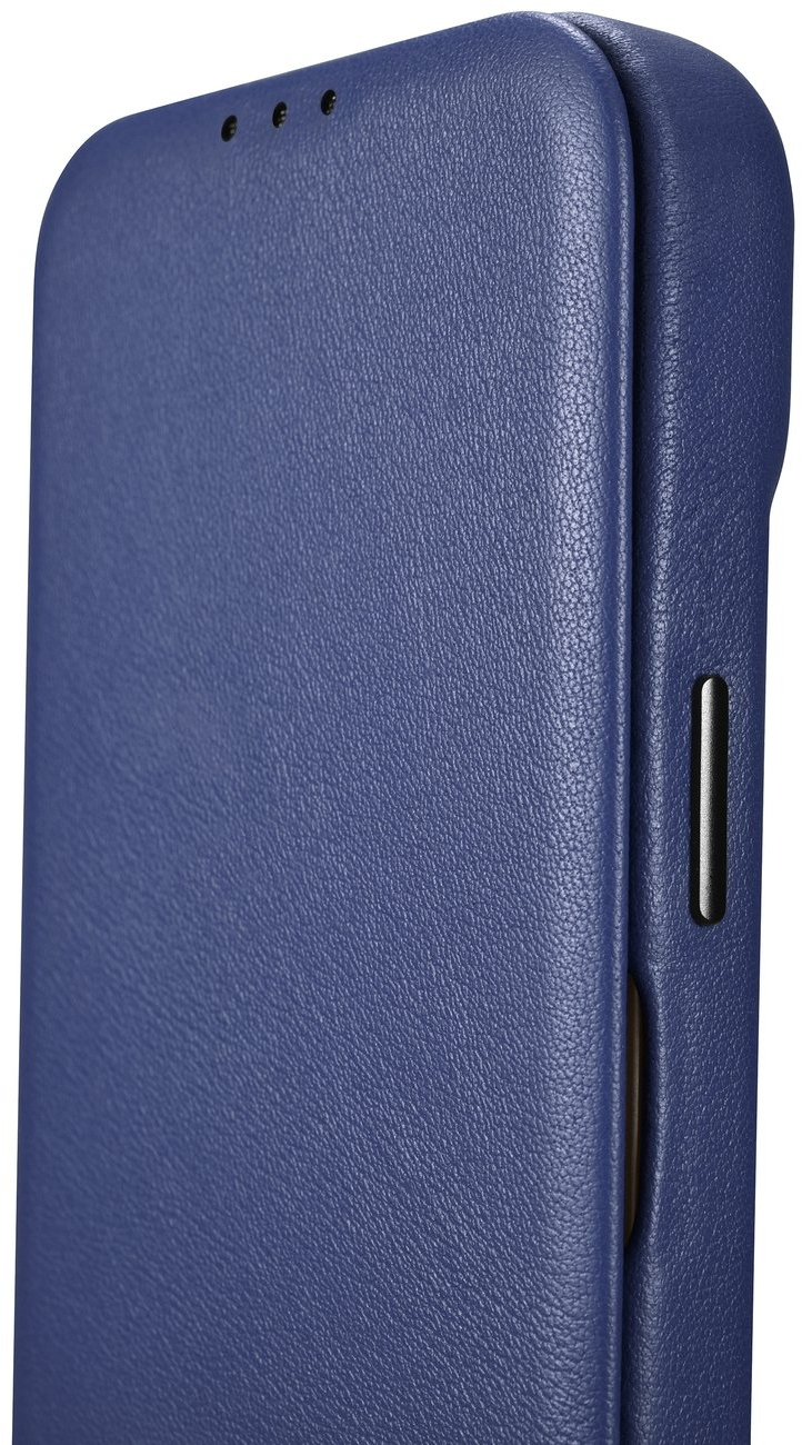 iCarer CE Premium Leather Folio Case iPhone 14 Plus Magnetic Flip Leather Folio Case MagSafe Blue (WMI14220715-BU)
