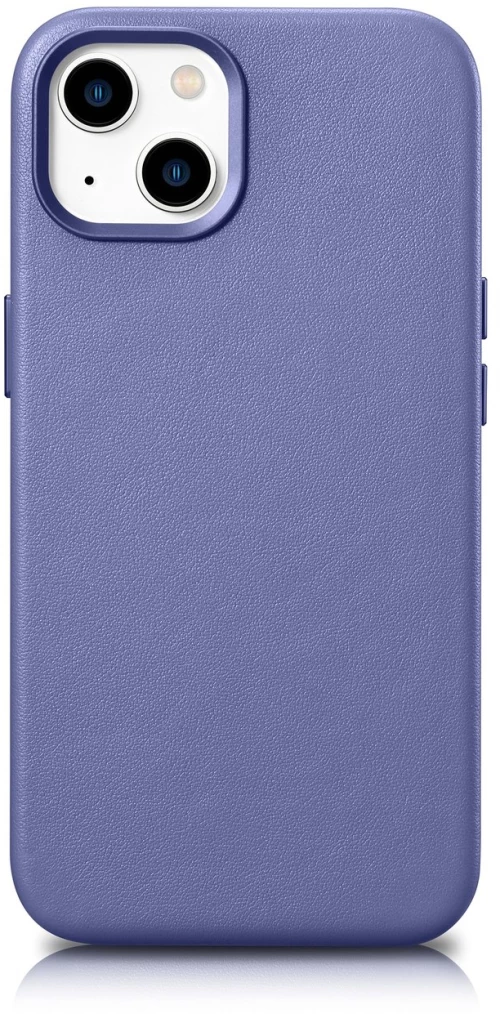 iCarer Case Leather Cover Genuine Leather iPhone 14 Plus Light Purple (MagSafe Compatible)