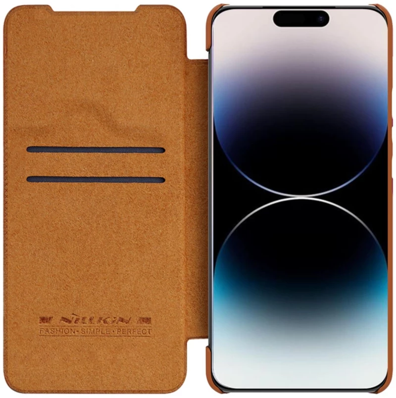Nillkin Qin Pro Leather Case iPhone 14 Pro Max 6.7 2022 Brown