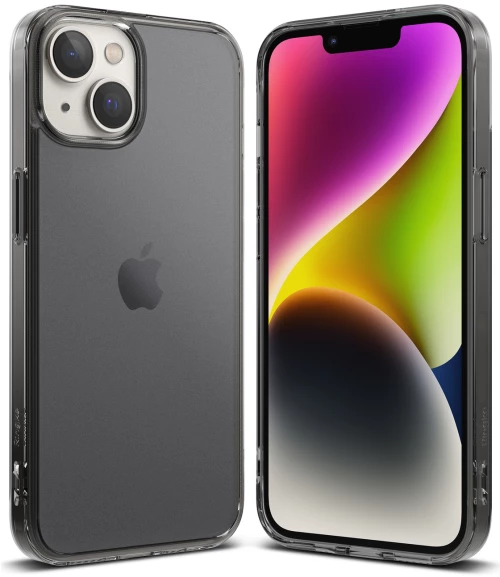 Ringke Fusion Matte case iPhone 14 Plus cover with a gel frame gray