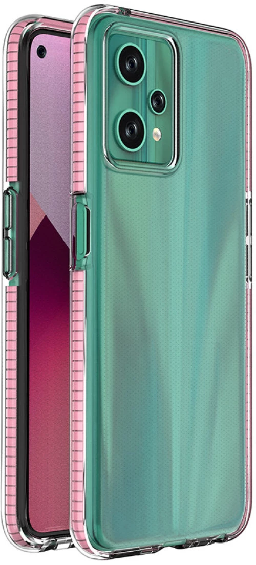 Spring Case for Realme 9 Pro silicone cover with frame light pink