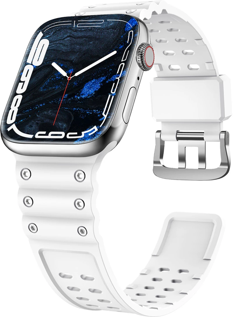 Strap Triple Protection strap for Apple Watch SE, 8, 7, 6, 5, 4, 3, 2, 1 (41, 40, 38 mm) bracelet white