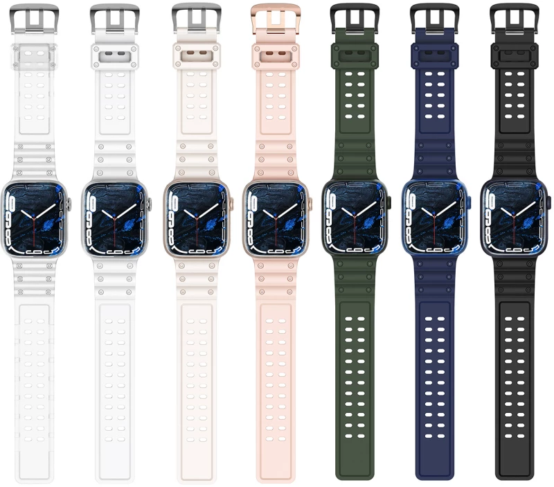 Strap Triple Protection strap for Apple Watch SE, 8, 7, 6, 5, 4, 3, 2, 1 (41, 40, 38 mm) bracelet white