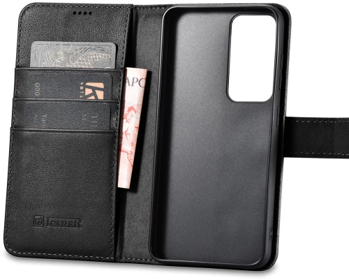 iCarer Wallet Case for Samsung Galaxy S23 leather case wallet black