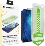 9H tempered glass with mounting frame for iPhone 15 Pro Wozinsky Premium Glass - black