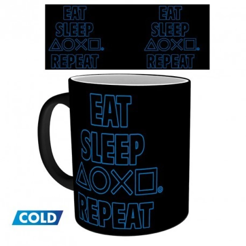 PLAYSTATION - Mug Heat Change - 320 ml - Eat Sleep Repeat / Fan Shop and Merchandise