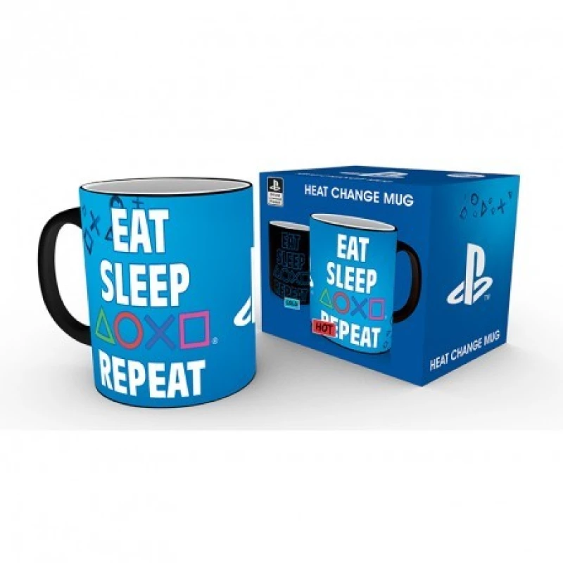 PLAYSTATION - Mug Heat Change - 320 ml - Eat Sleep Repeat / Fan Shop and Merchandise