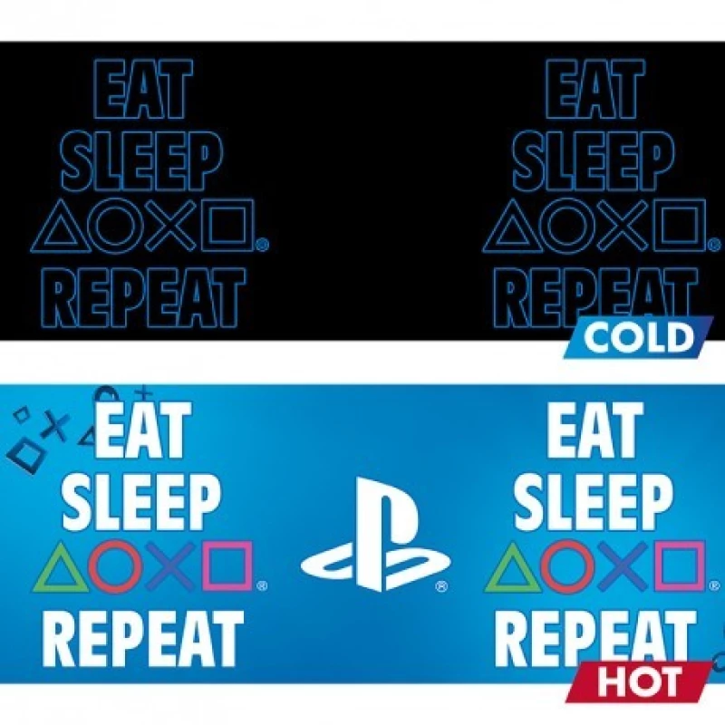 PLAYSTATION - Mug Heat Change - 320 ml - Eat Sleep Repeat / Fan Shop and Merchandise