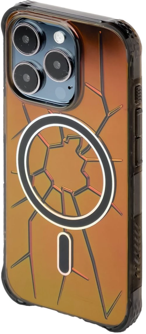 MagSafe Kingxbar PQY Crack Series silicone case for iPhone 15 Pro Max - black