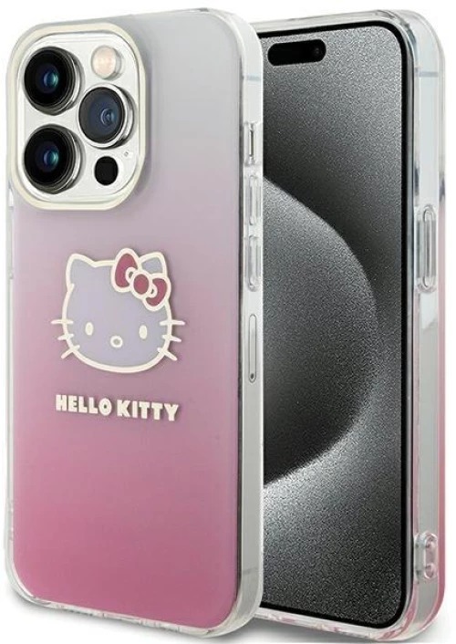 Hello Kitty IML Gradient Electrop Kitty Head case for iPhone 15 Pro Max - pink