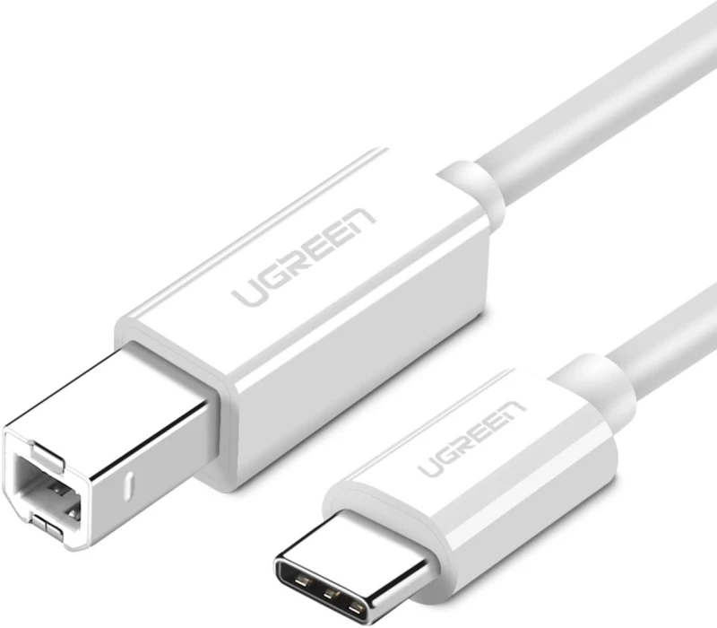 Ugreen US241 USB-C / USB-B 2.0 Cable for Scanner Printer 1.5 m - White