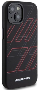 AMG Silicone Large Rhombuses Pattern MagSafe Case for iPhone 15/14/13 - Black