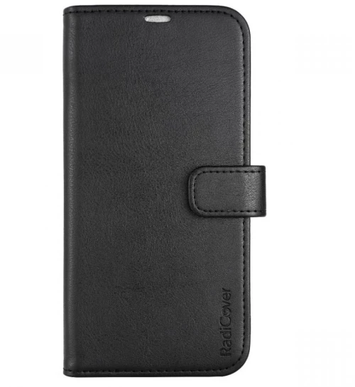 RadiCover - Radiation Protection Wallet Vegan Leather iPhone 14 PLUS Flipcover Black / Electronics