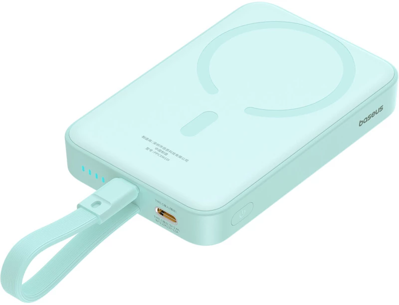 Baseus Magnetic Mini MagSafe Power Bank 10000mAh 20W με Θύρα USB-C Power - Delivery Mint